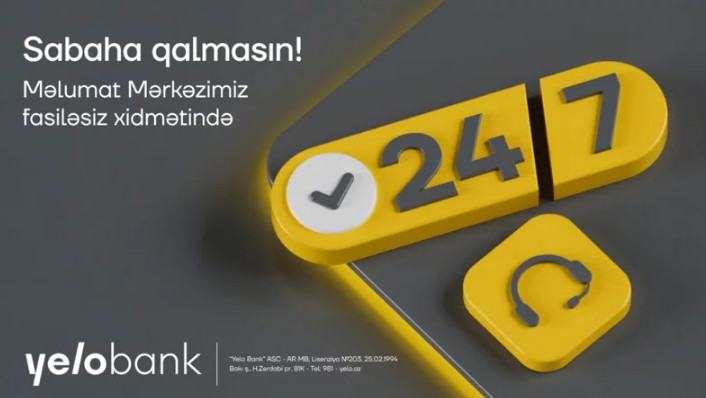 Yelo Bank-ın Məlumat Mərkəzi artıq 24/7 xidmətində!