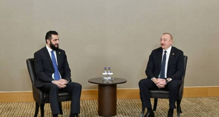 Prezident İlham Əliyevin Antalyada Suriyanın keçid dövrü Prezidenti ilə görüşü olub